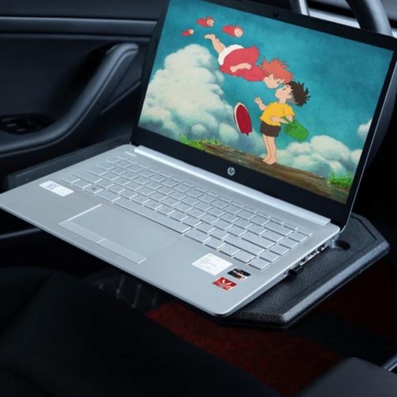 Trading car Eating/Laptop Steering Wheel Desk (Black, 16.5"x11") - Picture 2 of 9